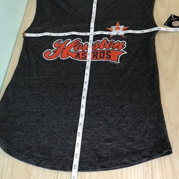 Houston Astros Top Womens Large Gray Tank Shirt Baseball‎ Jersey Stretch Basic - Picture 8 of 8
